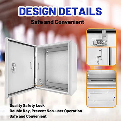 Outdoor Electrical Box 16x12x8 NEMA 4X IP66 Waterproof Junction Box - size: 16 x 12 x 8''