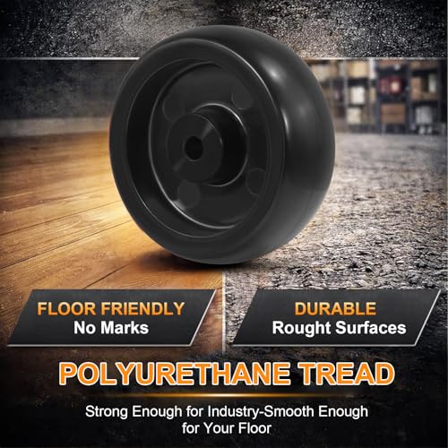 4 Inch Polypropylene Caster Wheels Replacement– 400 lbs Load Capacity Each, Non-Marking, Floor Protective, Smooth Rolling Industrial Wheel for Carts, Tool Cabinets & Equipment(10 Pack) - size: 4 INCH