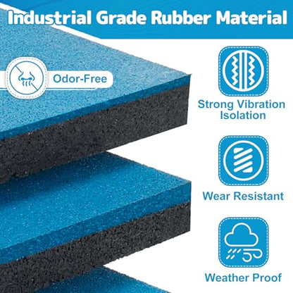Air Jade Pool Pump Vibration Pads, 8" x 8" x 3/4" Anti-Vibration Pads for Swimming Pool Pumps, Hot Tub Motors, Heavy Duty Odorless Rubber Pads for Noise Reduce & Shock Absorb, Pack of 4