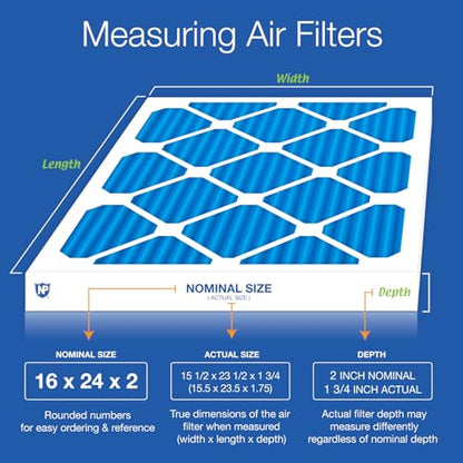Nordic Pure 16x24x2 Pleated MERV 7 Plus Carbon Air Filters 3 Pack - style: MERV 7 + Carbon