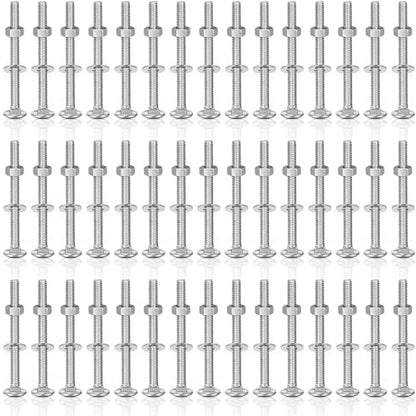 Zonon 50 Sets 1/4-20 x 3 Carriage Bolts and Nuts Kit,Silver - color: Silver, size: 1/4-20 x 3"