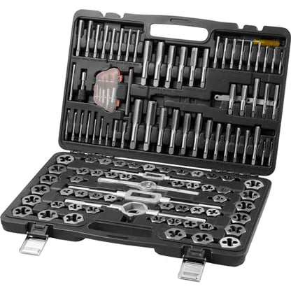 VEVOR Tap and Die Set 116 Pcs Metric and SAE Size Bearing Steel Taps Dies - size: 116pcs