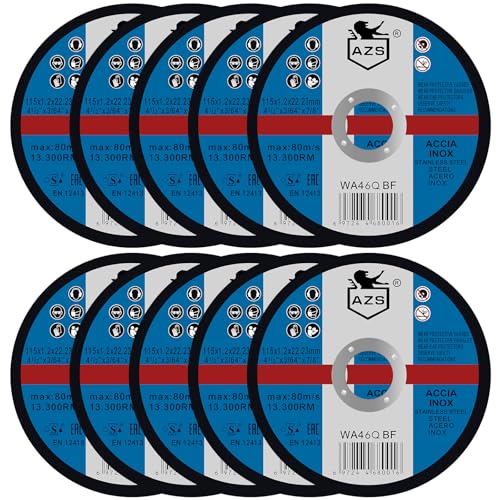 Cut Off Wheels 4 1/2 inch Thin Metal & Stainless Steel Cutting Discs, 4.5" Value-Durable Cut-Off Blades for Angle Grinder 10-Piece Set