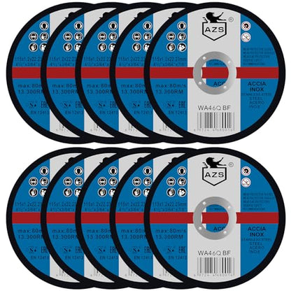 Cut Off Wheels 4 1/2 inch Thin Metal & Stainless Steel Cutting Discs, 4.5" Value-Durable Cut-Off Blades for Angle Grinder 10-Piece Set