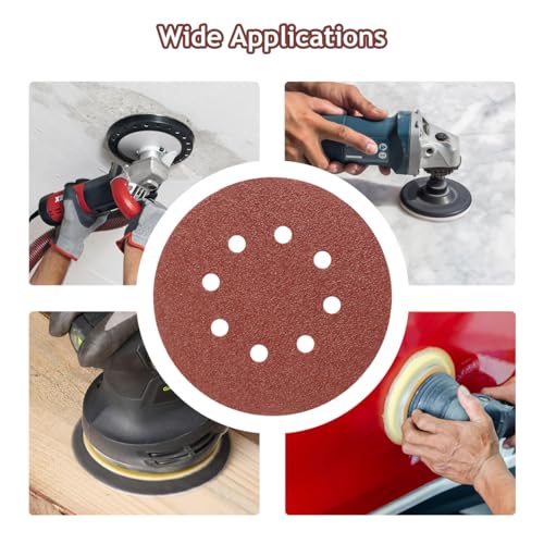 50 PCS 5 Inch 8 Hole Hook and Loop Sanding Discs 80 Grit - style: 80 Grit,50-Pack