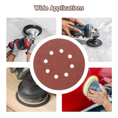 50 PCS 5 Inch 8 Hole Hook and Loop Sanding Discs 80 Grit - style: 80 Grit,50-Pack