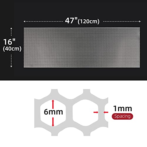 AggAuto 47x16 inches Car Pickup Truck Grill Mesh 6mm Honeycomb Hole Silver - color: Silver, size: 6x1mm Honeycomb