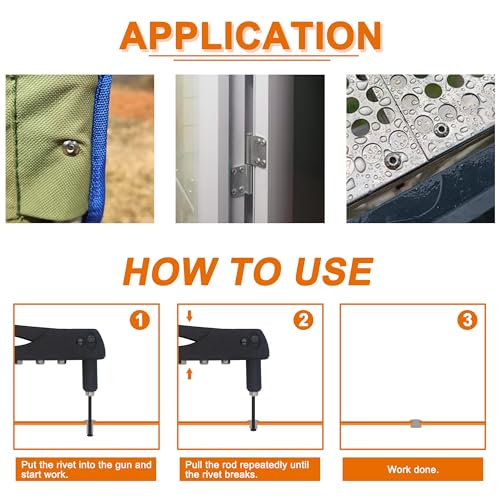 ISPINNER 385pcs 8 Sizes Aluminum Blind Rivets, Pop Rivets Assortment Kit (Silver)
