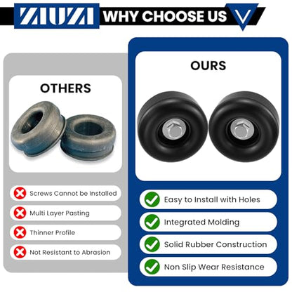 2 Pack Anti-Vibration Rubber Foot Pads with Screws & Lock Nuts - size: 1 x 2.5 Inch, 2 Pack