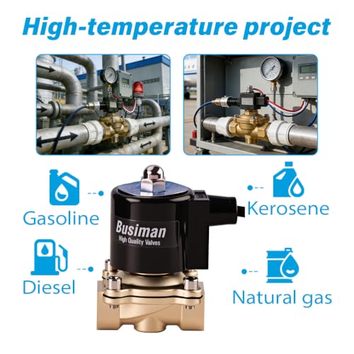 Waterproof Brass Electric Solenoid Valve 1/2" 110VAC Brass Normally Closed - Compatible with Water, Air, Diesel, Gas - Replaceable VITON Seal - Compact Direct Acting - color: 110VAC, size: 1/2"NPT