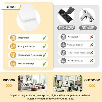 SummerBrite Heavy Duty Hook and Loop Strips, White, 2 x 5 in, 16 Pairs - color: White, size: 2x5IN 16 Pairs