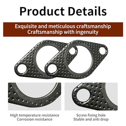 2 PCS Car Exhaust Gasket,1.5 Inch Reinforced High Temperature Gasket Exhaust Flange Gasket Car Accessories,Catalytic Converter Gasket,Exhaust Flange Gasket for Most Trucks Cars and SUVS - size: 1.5 In