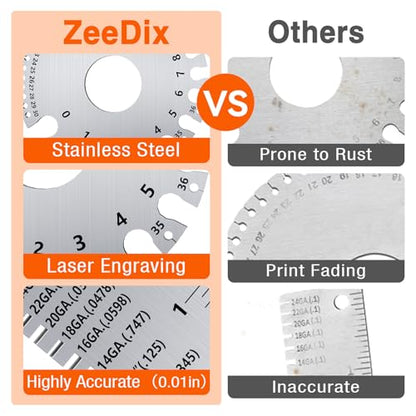 ZeeDix Wire Gauge Measuring Tool (2 Pcs) - style: Measuring combination-2