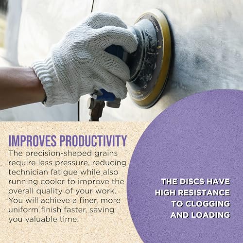 Dura-Gold 6" Purple Film Ceramic Sanding Discs, 50 Disc Variety Pack, H & L - style: Variety Pack