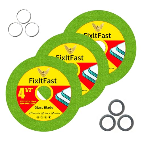 FIXLTFAST 4-1/2 x 7/8 Glass Diamond Cutting Blades for Angle Grinder -3PCS