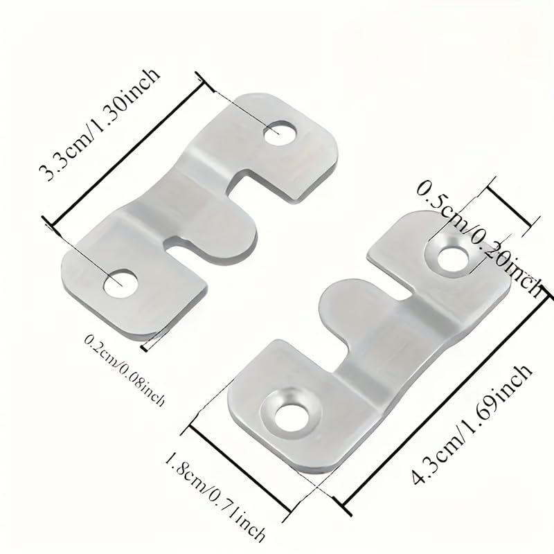 24pcs (8 Brackets+16 Screws) Stainless Steel Heavy-Duty Mounting Brackets