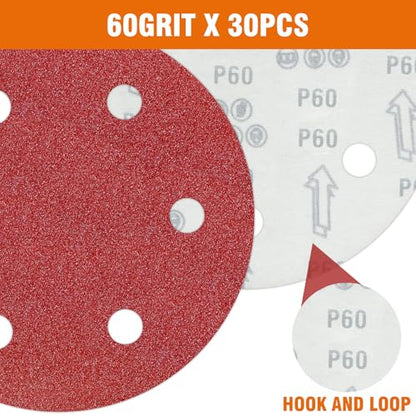 30 PCS 9 Inch Drywall Sanding Discs 60 Grit 6 Hole - color: 6 Hole, size: Grit 60