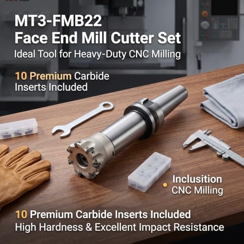 10PCS Face End Mill Set MT3 Shank APMT1604 for CNC Metalworking Machining