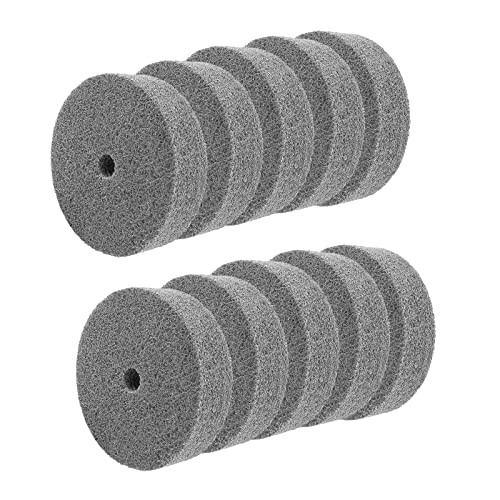 10Pcs Nylon Fiber Polishing Buffing Wheels 75mm/3" Deburring Wheel for Grinder Buffing Machine, Polishing Disc Wheel, Grey - style: 3", 10Pcs, Grey
