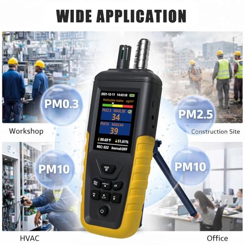 Dust Particle Counter, High Sensitivity PM0.3/2.5/10 Air Quality Monitor