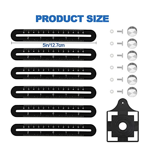 HIGHDRIL Multi Angle Measuring Ruler 5-Hole Drill Locator & Diamond Drill Bit Kit Triangle Shank for Porcelain Tile Ceramic Marble Brick Vacuum Brazed Hole Saw(6/8/10/20/25/28/32/35/45/50/65mm) - size: Shank Set3