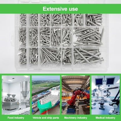 660Pcs #6#10#8 Stainless Steel Phillips Head Wood Screws Assortment Kit - size: #6/8/10-660Pcs