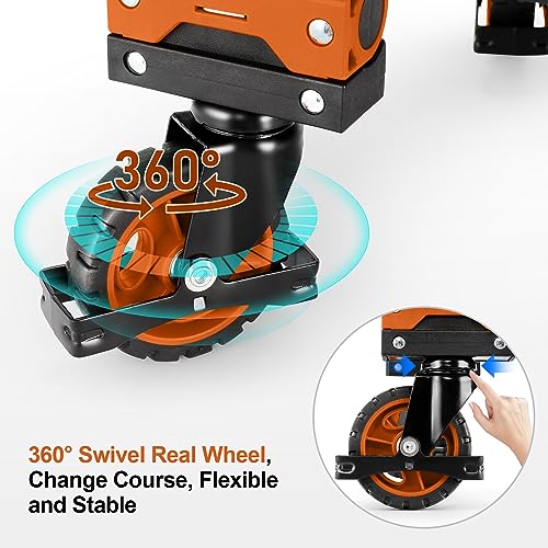 Folding Hand Truck Dolly, 330lb Convertible 4 to 2 Wheel Moving Cart,Orange - size: 330LB Orange
