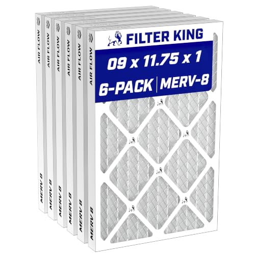 Filter King Air Filters 9x11.75x1 | 6-PACK | MERV 8 HVAC Pleated AC Furnace Filters | Air Purifier | Replacement Filters for Clean, Healthy & Fresh Environment | MADE IN USA - size: 9x11.75x1