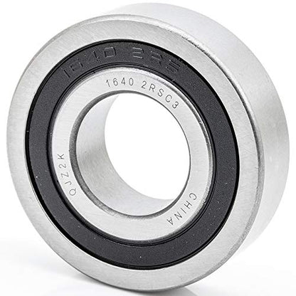 [2-Pack] 1640-2RS - Deep Groove Radial Ball Bearing 7/8 in x 2 in x 9/16 in (ID x OD x Width) | 22.2 mm x 50.8 mm x 14.3 mm (ID x OD x Width) with Double Rubber Seal