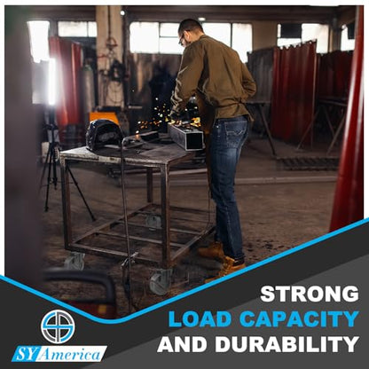 SY America 5" Heavy Duty Casters Set of 4,Cast Iron Semi-Steel Caster Wheels,Metal Industrial Casters,2000 LB Capacity-2 Brake & 2 Swivel - style: 5" Wheel