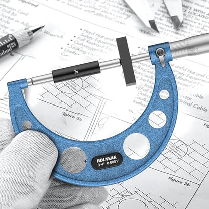 HDLNKAK Outside Micrometer 3-4", 0.0001" Graduation Micrometer Set - color: 1 piece set 3-4”