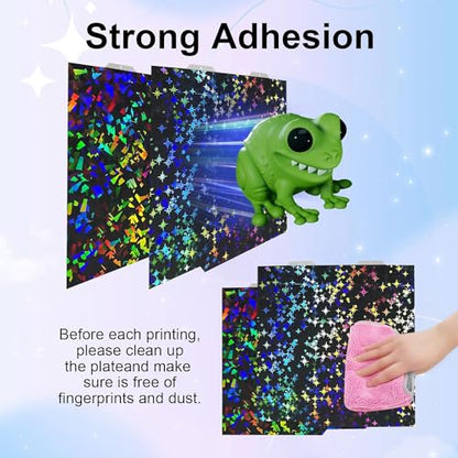 IdeaFormer 3D PEF PEY Build Plate for Bambu Lab A1 Mini, Rainbow Confetti PEY Galaxy Spring Steel Plate Double Sided Flexible Sheet 184x184mm - color: Confetti PEF+Galaxy PEY