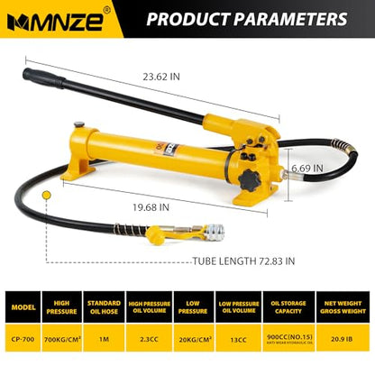 Hydraulic Hand Pump CP-700 High Pressure Portable Manual Hydraulic Pump Hydraulic Lifting Cylinder Jack Pump - size: CP-700 without oil gauge
