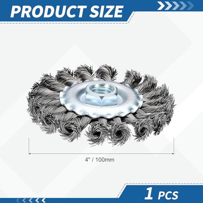 4" Wire Brush for Angle Grinder with 5/8"-11 Arbor - size: 4 inch