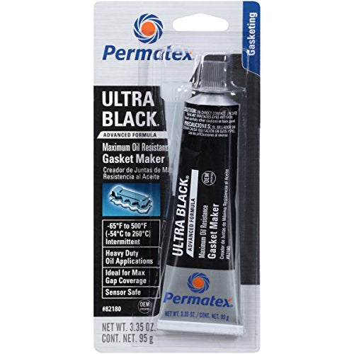 Permatex 82180-12PK Ultra Black Maximum Oil Resistance RTV Silicone Gasket Maker, 3.35 oz. Tube (Pack of 12) - size: 3.5 Fl. Oz. (Pack of 12), style: Pack of 12