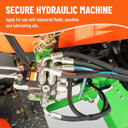 33FT 1/4" Hydraulic Hose with 16PCS Hydraulic Hose Fittings - size: 1/4" Hydraulic Hose - 33FT