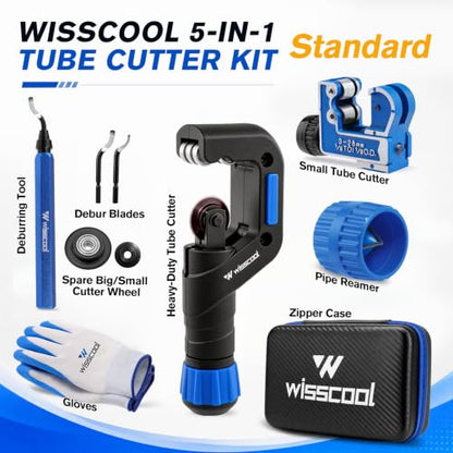 WISSCOOL Tube Cutter Set, 1/8"-2" OD Pipe Cutter Kit 5 in 1 - color: Blue, size: 5 in 1 Set