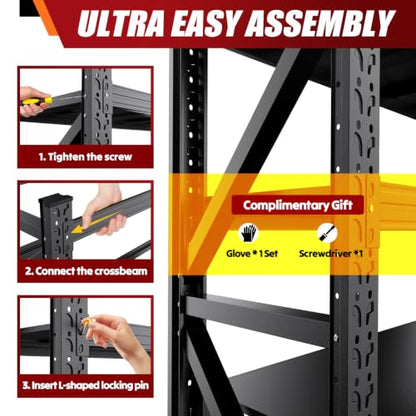 59" W Storage Shelves, 3T Adjustable Garage Shelving Unit, Rust Proof Large Metal Storage Rack, 20" Dx59 Wx54.3 H Industrial Shelving for Warehouse, Basement, Supermarket - size: 20"Dx59"Wx54.3"H