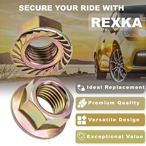Rexka 15pcs Exhaust Serrated Flange Spin Nuts M10-1.25 for Toyota Honda 90212-SA5-003 Accord Civic Odyssey Acura