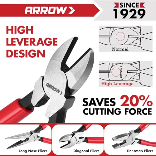ARROW 8PCS Pliers & Wrench Set, Portable Rolling Bag With Handle
