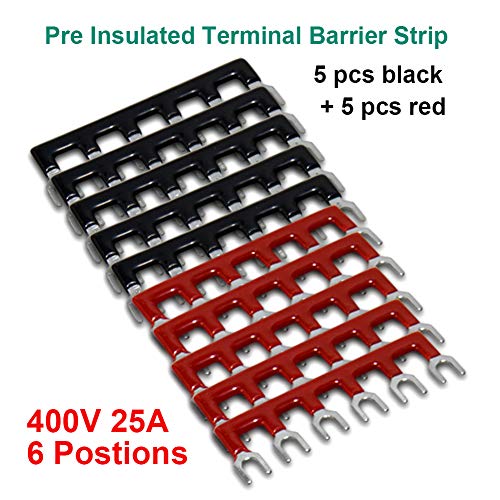 Terminal Block Strip, 6 Circuits 600V 25A, Dual Row Screw, 5 Sets