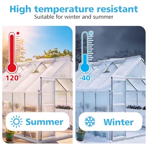 14 Pcs Polycarbonate Greenhouse Panels,4' x 2' x 0.16'' Twin-Wall Plastic roof Panels,Waterproof UV Protected Clear Corrugated Polycarbonate Sheet for All Weather Outdoor Garden Greenhouse Replacement