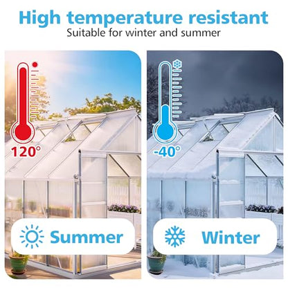 14 Pcs Polycarbonate Greenhouse Panels,4' x 2' x 0.16'' Twin-Wall Plastic roof Panels,Waterproof UV Protected Clear Corrugated Polycarbonate Sheet for All Weather Outdoor Garden Greenhouse Replacement