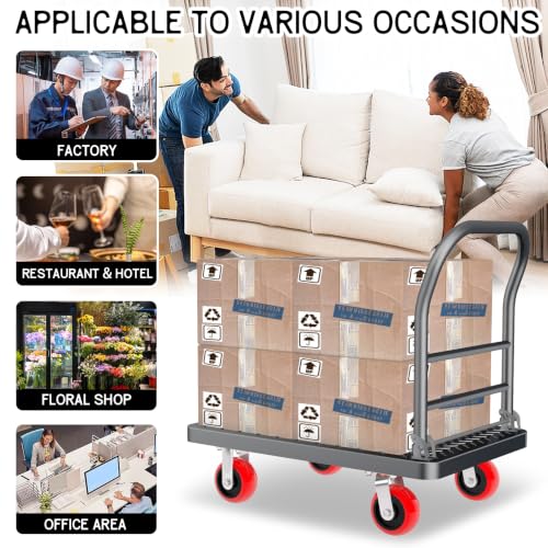 2000lbs Heavy Duty Platform Truck Foldable Flatbed Push Cart 36" x 24" - size: 36"x24"