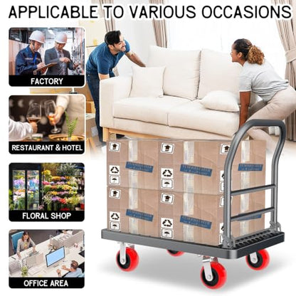 2000lbs Heavy Duty Platform Truck Foldable Flatbed Push Cart 36" x 24" - size: 36"x24"