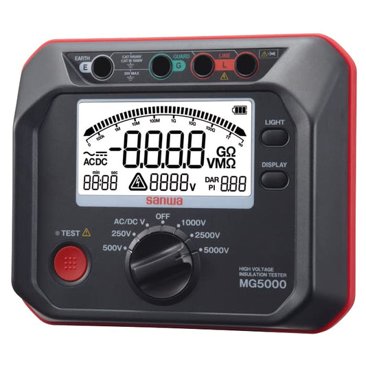 Japan Sanwa MG5000 MG1000 MG500 M53 High-Voltage Digital Insulation Resistance Tester 5000V/1000V/500V/500V Display Megohmmeter Electronic Insulation Testers(MG5000) - size: MG5000