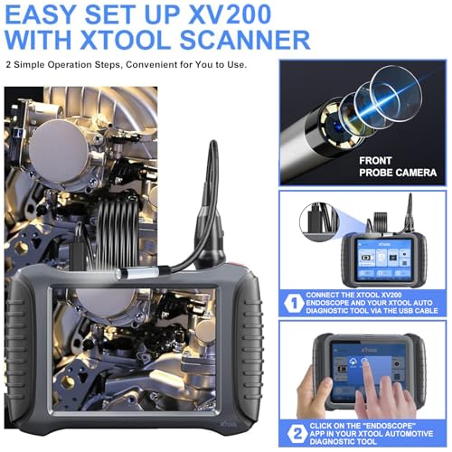 XTOOL Inspection Camera XV200, 2MP&1080P HD& 8 LEDs Automotive Endoscope