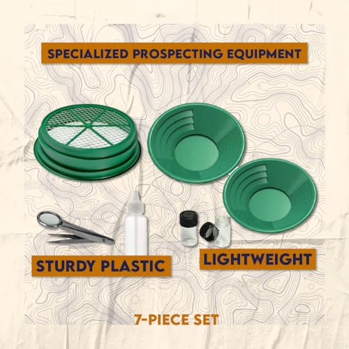SE Gold Panning Kit - Complete Prospecting Set with Pans, Sieves, and More - Ideal for Beginners, Enthusiasts, Hobbists (GP5-KIT107) - size: GP5-KIT107