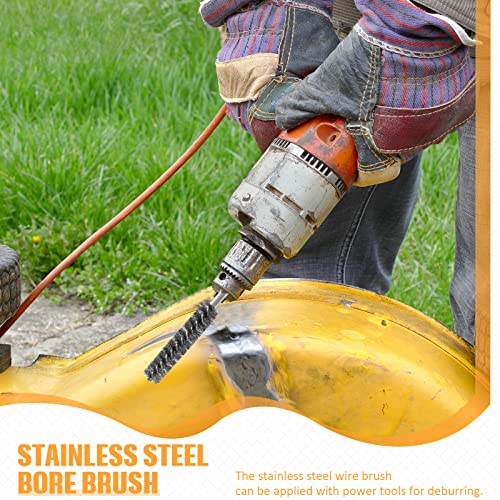 Geiserailie 10 Pieces Wire Bore Brush Drill Hex Shank, Stainless Steel - style: Stainless Steel