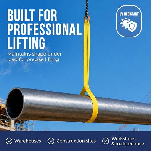 Ben-Mor Heavy Duty Round Lifting Sling, 4 ft 9,000 lb - color: Yellow - 9,000 lb Vertical WLL, size: 4 feet